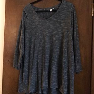 J.Jill Black and White Striped Top